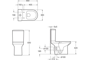 Унитаз-компакт Jacob Delafon Elite E20997-00 безободковый - 3