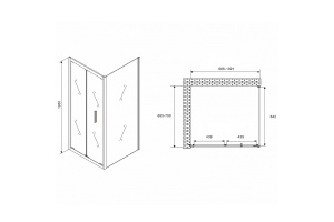 Душевой уголок Abber Sonnenstrand 100х70 черный стекло прозрачное - 2