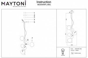 Подвесная люстра Maytoni Dallas MOD545PL-06G - 2