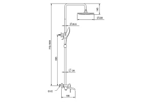 Душевая стойка со смесителем Gappo G2448-8 - 2