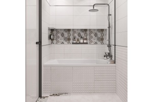 Шторка на ванну DIWO Ростов 4GW015 неподвижная, 40x150, черная матовая - 3