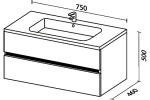 Тумба под раковину Sanvit Кубэ-2 75 белый глянец - 3