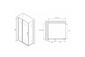 Душевой уголок Abber Sonnenstrand 110х100 хром стекло матовое - 2