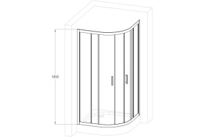 Душевой уголок Royal Bath HKD 100х100 профиль хром стекло прозрачное - 3