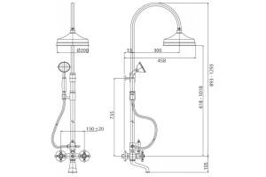 Душевая стойка Cezares Diamond (DIAMOND-CVD-03/24-Sw) - 2