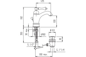 Смеситель Cezares Margot MARGOT-LSM1-A-02-M для раковины - 3