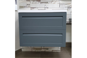 PLATINO База под раковину подвесная с двумя выкатными ящиками, Серый матовый AM-Platino-1000-2C-SO-GM - 3