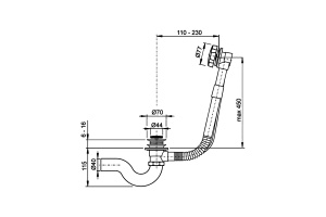 Слив перелив Timo 8004/03 черный - 3