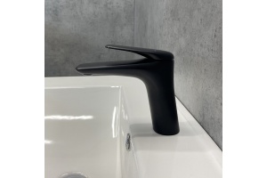 OMFORTY. Смеситель для раковины, картридж 35 мм, черный матовый, FC074A-CMT