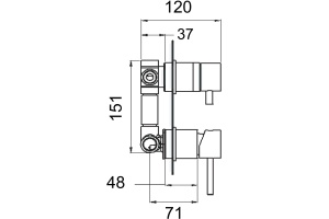 Смеситель для ванны с душем Remer X Style X93 С ВНУТРЕННЕЙ ЧАСТЬЮ - 2