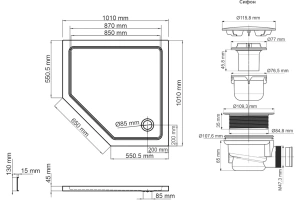 Поддон для душа Wasserkraft Isen 100х100 белый - 2