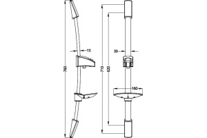 Душевая штанга Iddis  76 см (A30311) - 2