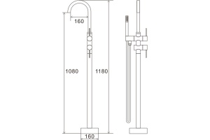 Смеситель Swedbe Spira 4004 напольный - 2