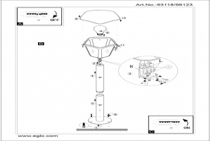 Наземный низкий светильник Eglo ПРОМО Monreale 98123 - 2