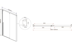 Душевая дверь в нишу Vincea Lugano VDS-1L130CLB-1 130 см, профиль черный - 3