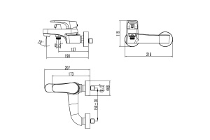 Смеситель Lemark Status LM4334C для ванны - 2