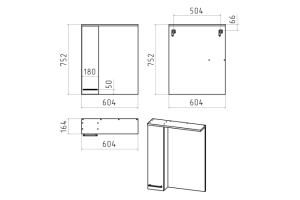 Зеркало-шкаф Misty Крафт 60 левое белое - светлое дерево - 3