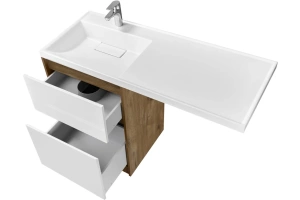 Тумба с раковиной Aquaton Лондри 60 светлое дерево-белый - 3