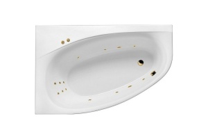 Акриловая ванна Excellent Kameleon 170x110 белая золото левая с гидромассажем