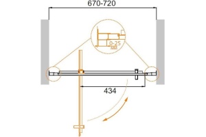 Душевая дверь в нишу Cezares Molveno BA 1 70 C Cr IV - 3