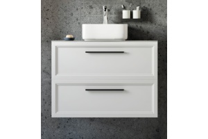 Тумба с раковиной STWORKI Эстерсунд 90 белая матовая, монте тиберио
