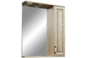 Зеркало-шкаф Stella Polar Кармела 65 R с подсветкой светлое дерево