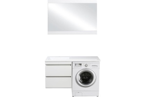 Тумба с раковиной Style Line Даллас 120 Люкс Plus подвесная, белая - 3