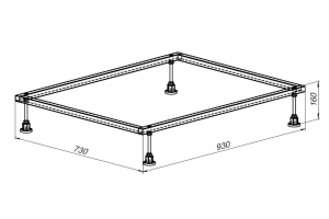 Каркас для поддона Allen Brau 100х80 хром - 2