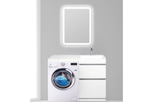 Тумба с раковиной Style Line Даллас 115 Люкс Plus напольная, белая - 2