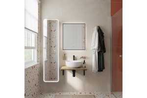 Столешница с раковиной DIWO Элиста 60 светлое дерево, с раковиной Moduo 40 RING - 3