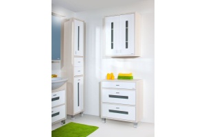 Шкаф Бриклаер Бали 60 светлая лиственница, белый глянец - 2