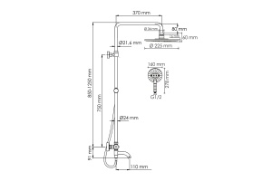 Душевая система WasserKraft 22.5 с термостатом белый матовый - хром - 3