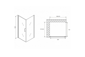 Душевой уголок Abber Sonnenstrand 90х80 хром стекло матовое - 2
