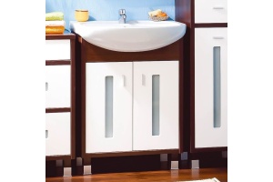 Тумба для комплекта Бриклаер Бали 60 венге, белый глянец