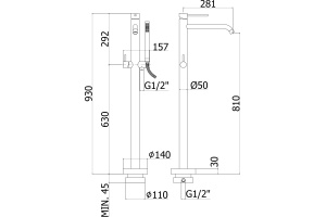 Смеситель Paffoni Light LIG032CR напольный - 3