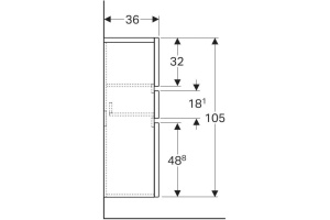 Шкаф Renova Plan средний бел глян Geberit 869030000 - 2