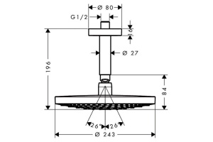 Верхний душ Hansgrohe Raindance Select S 240 2jet 26467400 - 2