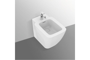 T296901 STRADA II Напольное пристенное биде, с отверстием перелива, с керамической накладкой слива (T854601), с крепежом для полностью скрытого монтаж - 3