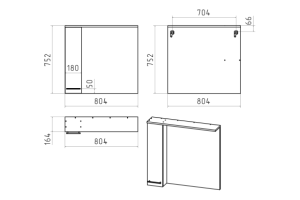 Зеркало-шкаф Misty Крафт 80 левое белое - светлое дерево - 3