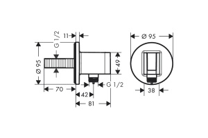 Шланговое подключение Hansgrohe Fixfit S полированное золото - 2