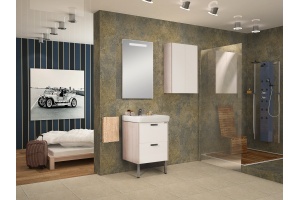 Комплект мебели напольный Aquaton Йорк 55 белый-светлое дерево - 3