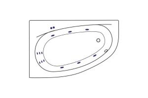 Акриловая ванна Excellent Kameleon 170x110 белая бронза левая с гидромассажем - 2