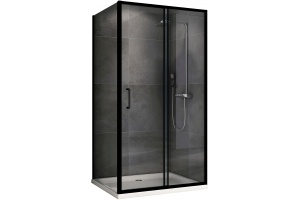 Душевой уголок Abber Schwarzer Diamant 110х100 черный стекло прозрачное