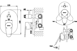 Смеситель Bravat Eler для ванны с душем FB848238CP-3-RUS - 2