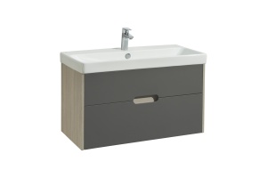 Тумба с раковиной Aquaton Оливия 90 светлое дерево-серый