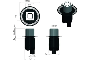 Душевой трап Berges Platz Norma 10х10 хром глянцевый - 2