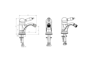 Смеситель для биде Boheme Medici бронза с прозрачным кристаллом Swarovski - 2