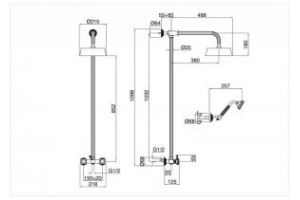 Душевая стойка Cezares Olimp бронза (OLIMP-CD-02-M) - 2