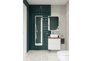 Мебель для ванной STWORKI Берген 60 белая с темной столешницей, раковина City 1 - 2