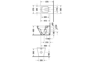 Чаша для напольного унитаза Duravit DuraStyle белый, без сиденья (2150090000) - 2